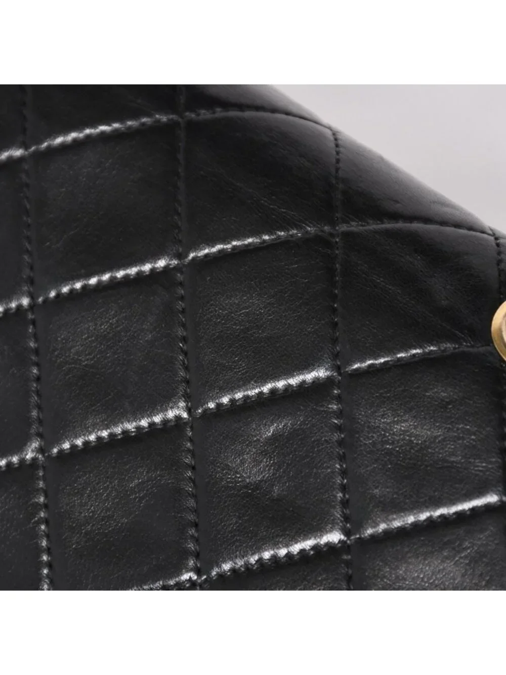 Chanel Quilted 25 Double Flap Chain Shoulder Bag CC Logo Lambskin Black Gold